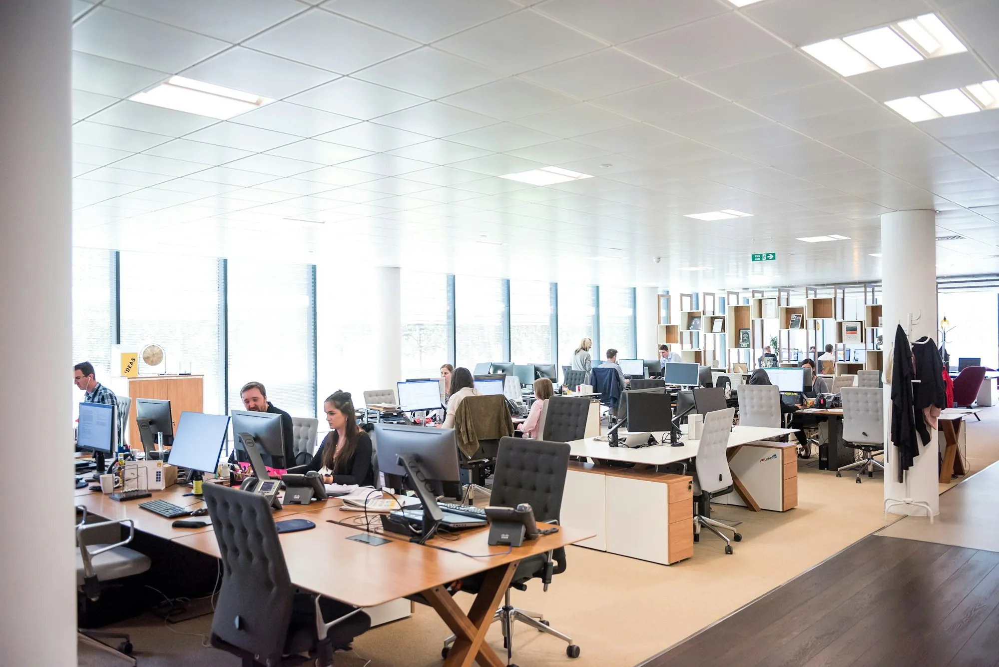 Busy open-plan office floor